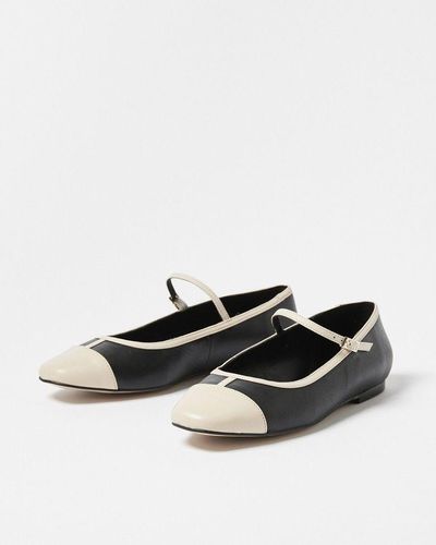 Oliver Bonas Alohas Agate Mary Jane Cream & Leather Shoes - White
