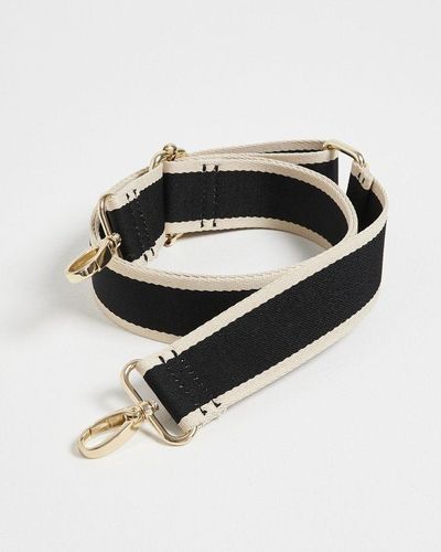 Oliver Bonas Striped & White Replacement Bag Strap Regular - Black