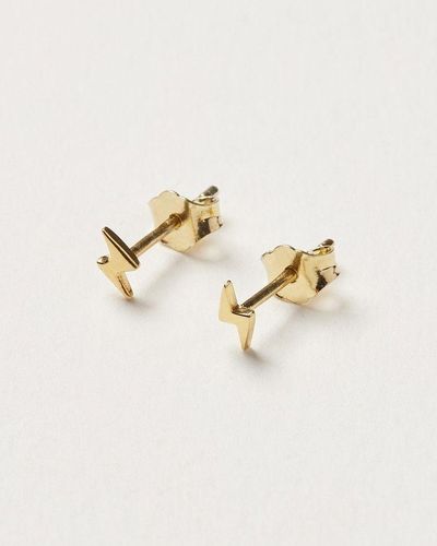 Oliver Bonas Lightning Bolt Plated Stud Earrings - Metallic