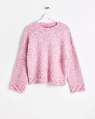 Oliver Bonas Two Tone Knitted Jumper, Size 16 - Pink