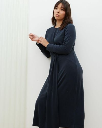 Oliver Bonas Dark Knot Jersey Midi Dress, Size 6 - Blue