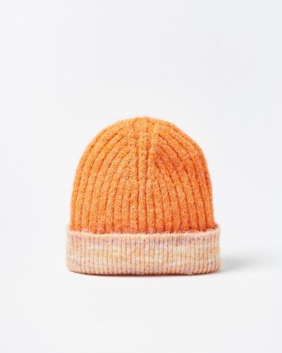 Oliver Bonas Space Dye Knitted Hat - Orange