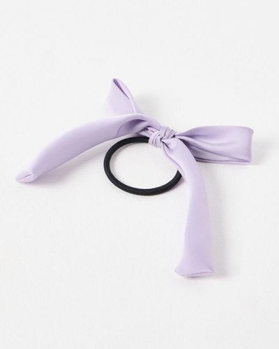 Oliver Bonas Delilah Lilac Bow Elastic Hair Tie - Purple