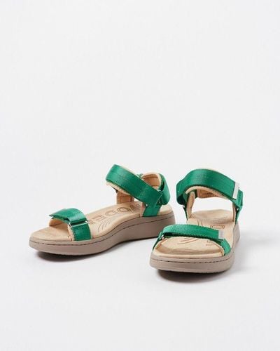Oliver Bonas Woden Emerald Sandals - Green