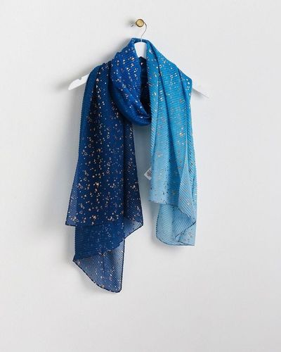 Oliver Bonas Hearts Ombre Lightweight Scarf - Blue