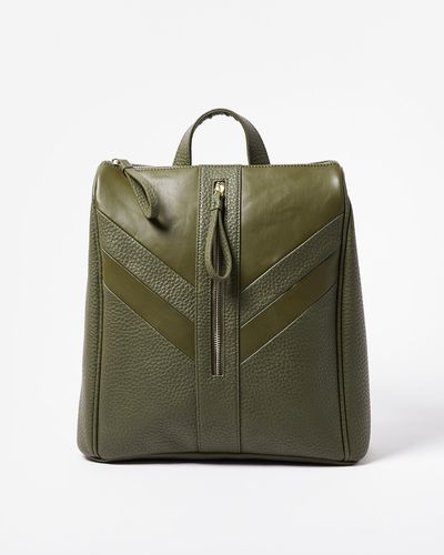 Oliver Bonas Chevron Khaki Green Backpack