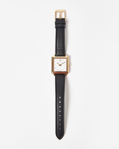 Oliver Bonas Larsson & Jennings Norse Gold & Black Strap Wrist Watch 34mm