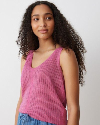 Oliver Bonas Sparkle Knitted Camisole Top - Pink
