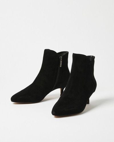 Oliver Bonas Shoe The Bear Saga Zipper Suede Leather Boots - Black