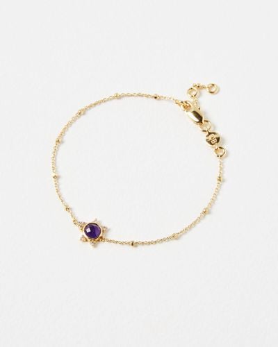 Oliver Bonas Maribel Lavender Quartz Star Chain Bracelet - White