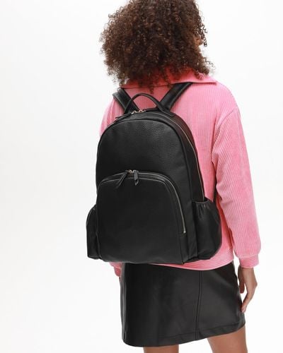 Oliver Bonas Zipped Multi Pocket Black Backpack
