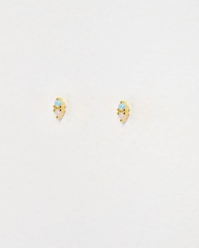 Oliver Bonas Ffion Opalite Cluster Stud Earrings - White