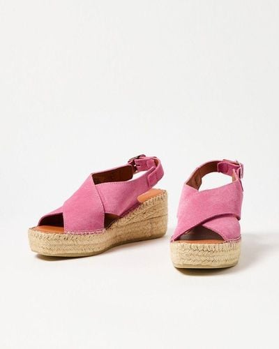 Oliver Bonas Shoe The Bear Orchid Crossover Wedge Sandals - Pink