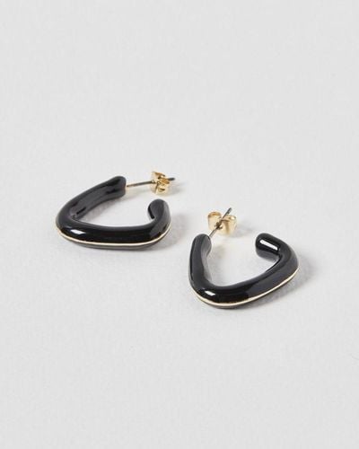 Oliver Bonas Mae Triangular Hoop Earrings - Metallic