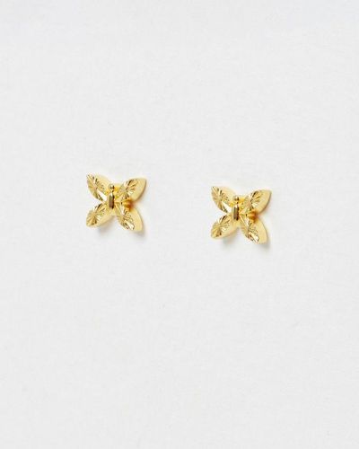 Oliver Bonas Bertie Butterfly Plated Stud Earrings - Metallic