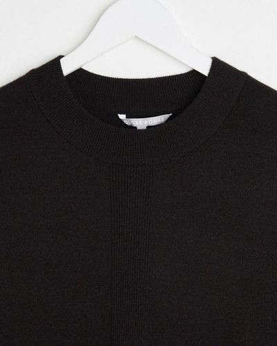 Oliver Bonas Knitted Mini Sweater Dress - Black