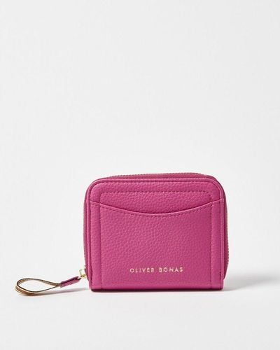 Oliver Bonas Lola Zipped Wallet - Pink
