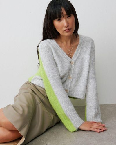 Oliver Bonas Two Tone Gray & Knitted Cardigan