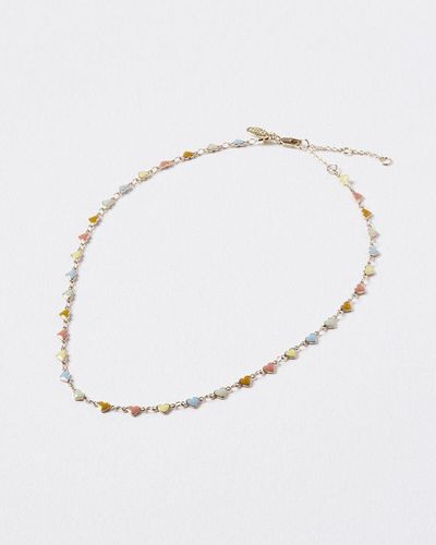 Oliver Bonas Caledonia Mini Hearts Necklace - Multicolor