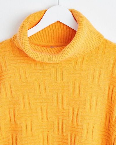 Oliver Bonas Stitch Roll Neck Knitted Sweater - Yellow