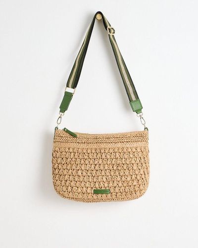 Oliver Bonas Paddie Crochet Raffia Tote Bag - Metallic