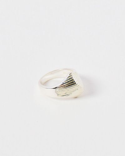 Oliver Bonas Paula Sculptural Wave Statement Ring, Size 50 - White