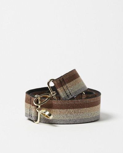 Oliver Bonas Metallic Stripe Replacement Bag Strap - Brown