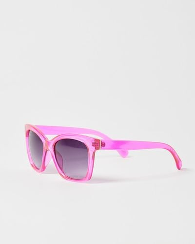 Oliver Bonas Crystal Pink Sunglasses - Purple