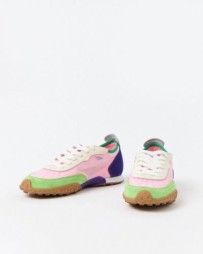 Oliver Bonas Hoff Color Block Pelican Bird Retro Sneakers - Pink