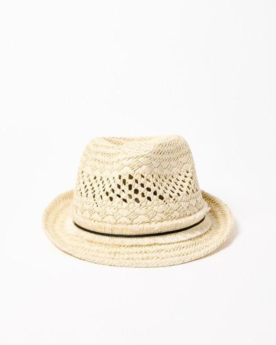 Oliver Bonas Natural & Straw Trilby Hat