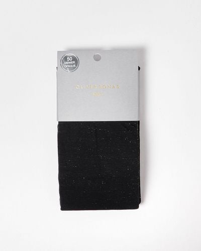 Oliver Bonas Black & Shimmer Tights, Size Small/medium - Brown