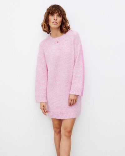 Oliver Bonas Two Tone Knitted Sweater Dress - Pink