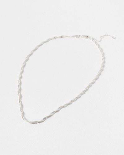 Oliver Bonas Frances Chunky Twist Chain Necklace - White