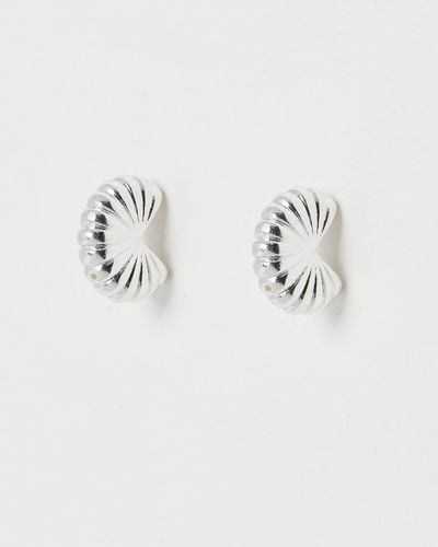 Oliver Bonas Mia Curved Chunky Hoop Earrings - Metallic