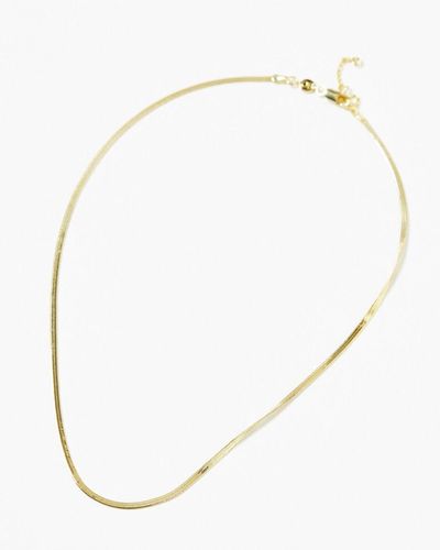Oliver Bonas Zale Skinny -plated Snake Chain Necklace - Natural