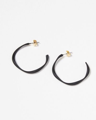 Oliver Bonas Patti Matte Twist Hoop Earrings - Black