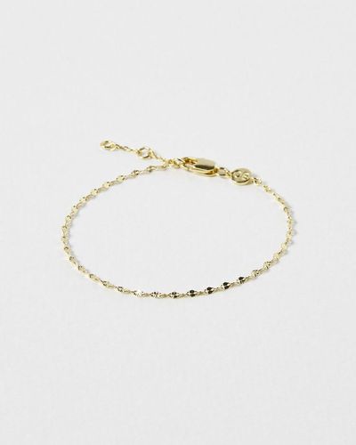 Oliver Bonas Renata Beaded Plated Chain Bracelet - Natural