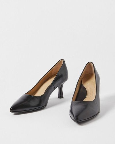 Oliver Bonas Selected Femme Clara Leather Heels - Black