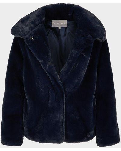 Oliver Bonas Faux Fur Blue Jacket, Size 6