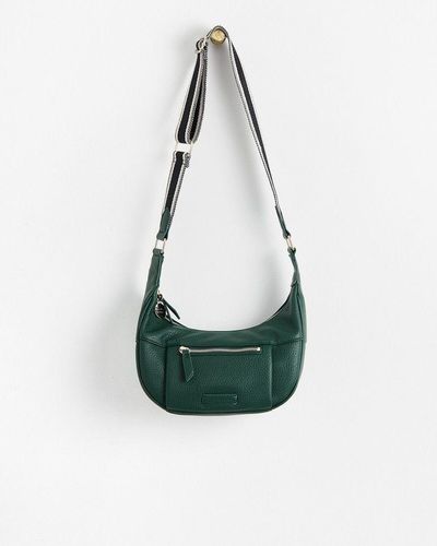 Oliver Bonas Ashley Teal Slouch Banana Crossbody Bag - Green