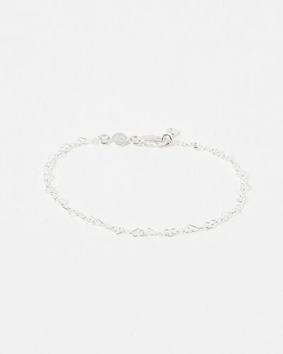 Oliver Bonas Elise Heart Link Chain Bracelet - White