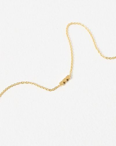 Oliver Bonas Triple Heart Plated Chain Necklace - White
