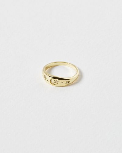 Oliver Bonas Aurora Celestialscape Inlay Ring, Size 44 - White