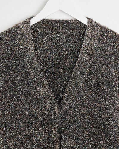 Oliver Bonas Rainbow Sparkle Knitted Cardigan - Black