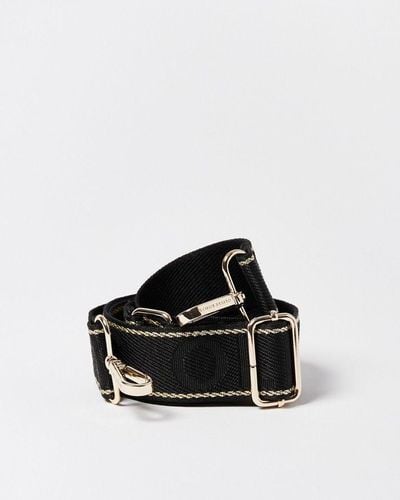 Oliver Bonas Logo & Gold Shoulder Bag Strap - Black