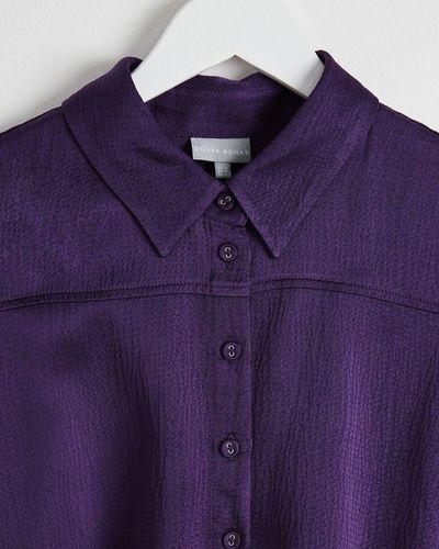 Oliver Bonas Satin Tie Waist Mini Dress - Purple