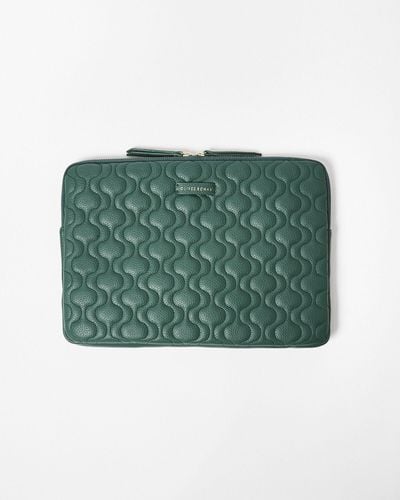 Oliver Bonas 60's Curved Stitch Green Laptop Case