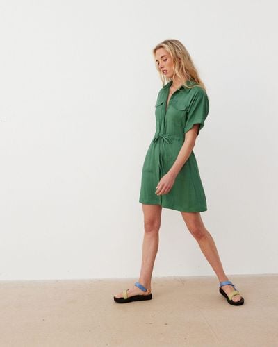 Oliver Bonas Light Utility Mini Dress, Size 6 - Green