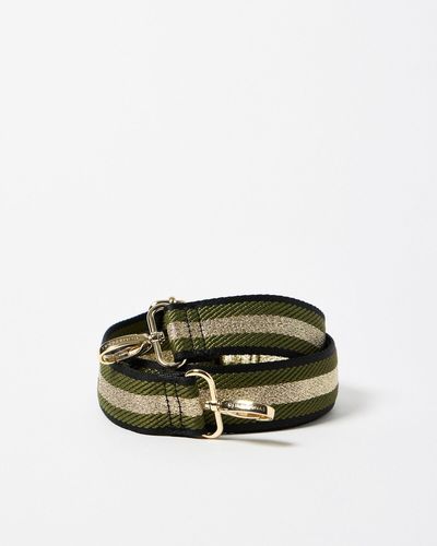 Oliver Bonas Stripe Green & Gold Crossbody Replacement Bag Strap