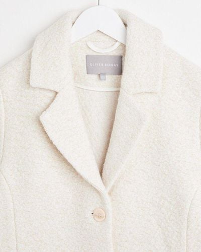 Oliver Bonas & Gold Wool Blend Sparkle Coat - White